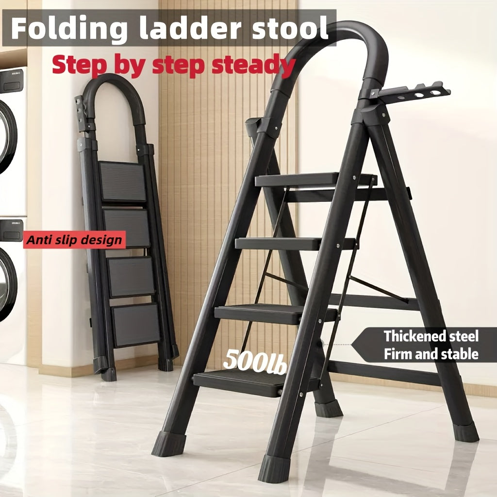 Heavy-Duty Folding Ladder — 3/4/5 Steps (500 lb Capacity)